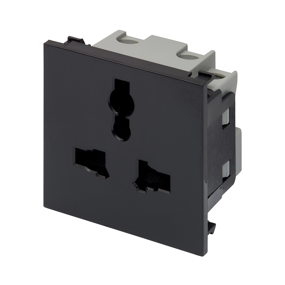 RT 13A Multi Socket (50mmx50mm) Black - RetroTouch Designer Light